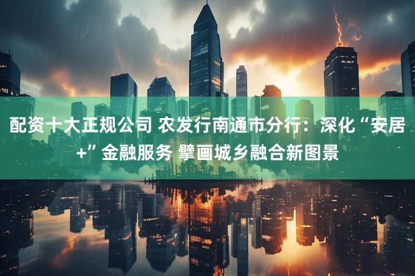 配资十大正规公司 农发行南通市分行：深化“安居+”金融服务 擘画城乡融合新图景